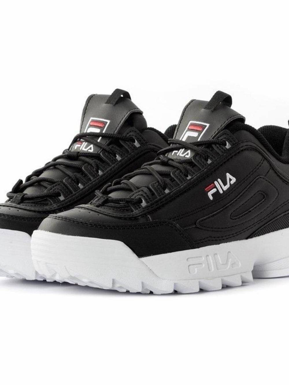 Women’s FILA Black & White Disruptor Chunky Sneakers Size 8